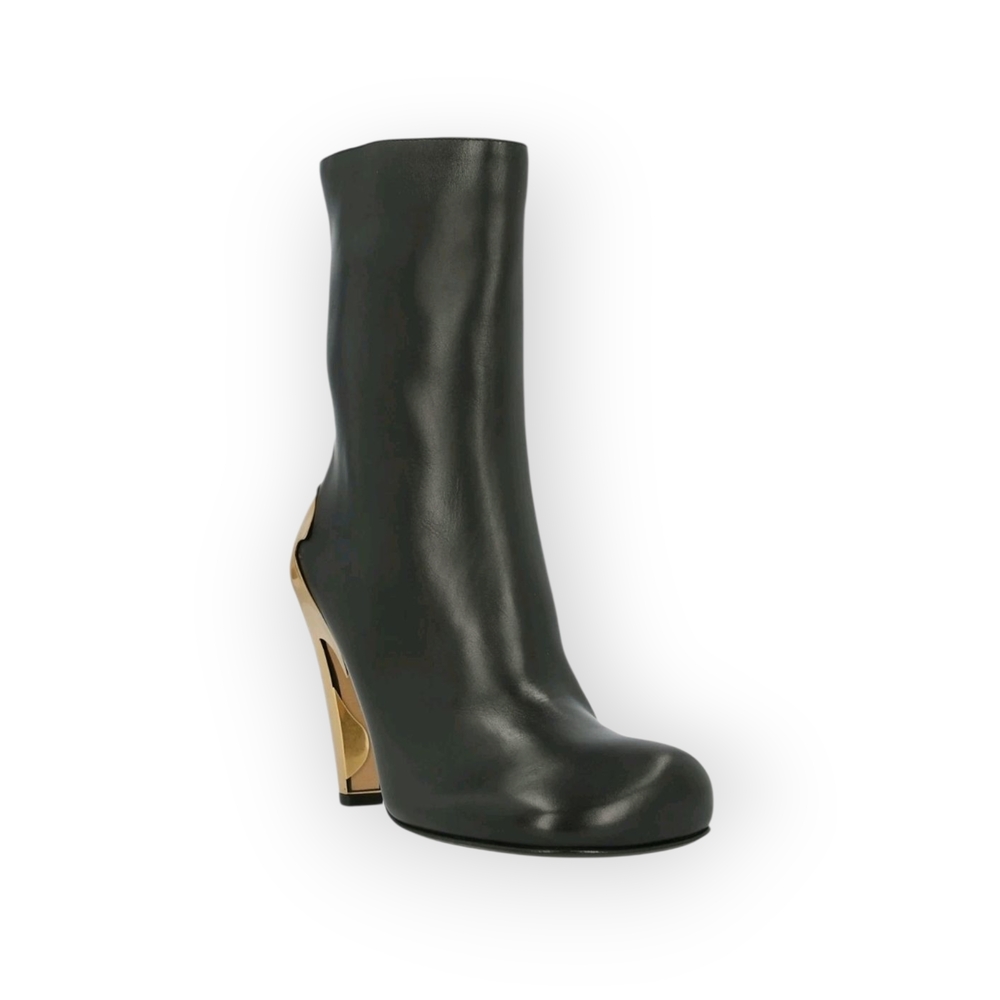 Bottega Veneta Black and Gold Heeled Boots - Picture 3 of 8